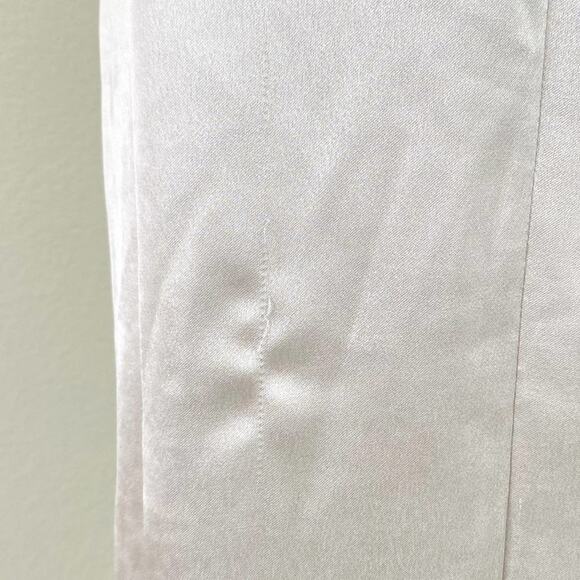 Alexis Yates Metallic M'o Exclusive Satin Slit Cocktail Dress Silver Size M - Picture 10 of 10